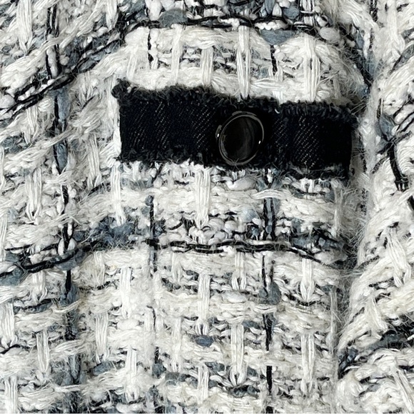 Anthropologie Sioni Nubby Knit Black White Gray Cardigan XL - Picture 7 of 12